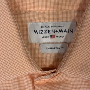 Mizzen And Main Performance Leeward Long Sleeve Button Up Mens XL Trim Orange